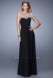 Picture of: One Shoulder Prom Dress with Embroidered Sleeves in Black, Style: 21309, Detail Picture 2