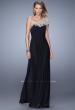 Picture of: One Shoulder Prom Dress with Embroidered Sleeves in Black, Style: 21309, Detail Picture 3