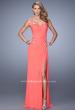 Picture of: Sweetheart Neck Prom Gown with Beaded Lace Detail in Coral, Style: 21310, Detail Picture 2