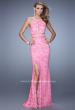 Picture of: Halter Lace Prom Dress with Low Scooped Back in Pink, Style: 21314, Main Picture
