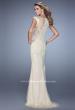 Picture of: Embellished Cap Sleeve Prom Dress with Open Back in Nude, Style: 21319, Back Picture