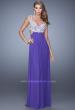 Picture of: Full Length Net Jersey Dress with Beaded Embroidery in Purple, Style: 21329, Detail Picture 5