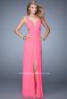 Picture of: Plunging Neckline Prom Gown with Gathered Bust in Pink, Style: 21330, Back Picture