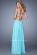 Picture of: Embellished Chiffon Prom Dress with Waist Cut Outs in Blue, Style: 21331, Back Picture