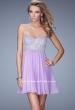 Picture of: Empire Waist Cocktail Dress with Embroidered Bodice in Purple, Style: 21332, Main Picture