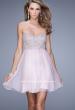 Picture of: Empire Waist Cocktail Dress with Embroidered Bodice in Pink, Style: 21332, Detail Picture 1