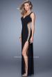 Picture of: V Neck Jersey Dress with Multicolored Rhinestones in Black, Style: 21346, Main Picture