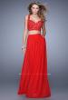 Picture of: Beaded Lace To Two Piece Prom Dress with Pockets in Red, Style: 21347, Detail Picture 2
