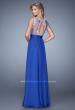 Picture of: Embroidered Bodice Prom Dress with Keyhole Back in Blue, Style: 21354, Back Picture