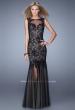 Picture of: Mermaid Prom Dress with Tulle Skirt and Open Back in Black, Style: 21356, Main Picture