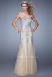 Picture of: Tulle Mermaid Prom Dress with Sequins and Beads in Nude and Silver, Style: 21358, Main Picture