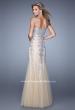 Picture of: Tulle Mermaid Prom Dress with Sequins and Beads in Nude and Silver, Style: 21358, Back Picture