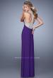 Picture of: Jersey Prom Dress with Embroidered Halter Straps in Purple, Style: 21362, Main Picture