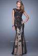 Picture of: Long Cap Sleeve Prom Dress with Lace Appliques and Stones in White, Style: 21371, Detail Picture 1