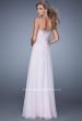 Picture of: Chiffon Prom Dress with Tiered Skirt and Embroidery in Pink, Style: 21374, Back Picture