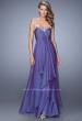 Picture of: Chiffon Prom Dress with Tiered Skirt and Embroidery Purple, Style: 21374, Detail Picture 3
