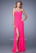 Picture of: One Shoulder Prom Gown with Gathered Bodice and Stones in Hot Pink, Style: 21384, Detail Picture 2