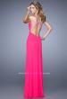Picture of: One Shoulder Prom Gown with Gathered Bodice and Stones in Hot Pink, Style: 21384, Detail Picture 3