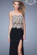 Picture of: Strapless Jersey Prom Gown with Corset Bodice in Black, Style: 21387, Main Picture