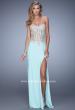 Picture of: Strapless Jersey Prom Gown with Corset Bodice in Mint, Style: 21387, Detail Picture 2