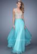 Picture of: Strapless Chiffon Gown with Corset Bodice and Stones in Mint, Style: 21390, Main Picture