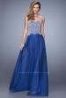 Picture of: Scalloped Sweetheart Neck Prom Dress with Beading in Blue, Style: 21397, Main Picture