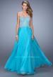 Picture of: Scalloped Sweetheart Neck Prom Dress with Beading in Blue, Style: 21397, Detail Picture 2