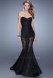 Picture of: Mermaid Prom Dress with Sheer Lace and Shorts in Black, Style: 21428, Detail Picture 1