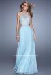 Picture of: Embroidered Bodice Chiffon Gown with Halter Neckline in Mint, Style: 21454, Main Picture