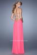 Picture of: Long Satin Prom Dress with Sparkling Trim and Stones in Pink, Style: 21461, Main Picture
