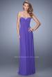 Picture of: Long Satin Prom Dress with Sparkling Trim and Stones in Purple, Style: 21461, Detail Picture 1