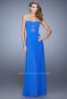Picture of: Gathered Bodice Prom Dress with Rhinestone Accents in Blue, Style: 21462, Detail Picture 2