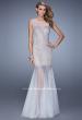 Picture of: Mermaid Dress with Tulle Skirt and Iridescent Stones in Nude, Style: 21466, Main Picture