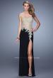 Picture of: Strapless Prom Dress with Corset Bodice and Beading in Black, Style: 21472, Main Picture