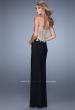 Picture of: Strapless Prom Dress with Corset Bodice and Beading in Black, Style: 21472, Back Picture