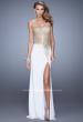 Picture of: Strapless Prom Dress with Corset Bodice and Beading in White, Style: 21472, Detail Picture 2