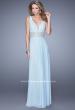 Picture of: Net Jersey Dress with Ruched Bodice and Open Back in Mint, Style: 21475, Main Picture