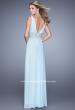 Picture of: Net Jersey Dress with Ruched Bodice and Open Back in Mint, Style: 21475, Back Picture