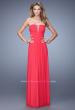 Picture of: Net Jersey Dress with Gathered Bodice and V Neckline in Pink, Style: 21483, Detail Picture 1