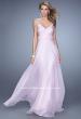 Picture of: Chiffon Prom Dress with Basket Weave Detail and Pearls in Pink, Style: 21502, Back Picture