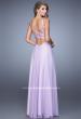 Picture of: Chiffon Prom Dress with Basket Weave Detail and Pearls in Purple, Style: 21502, Detail Picture 2