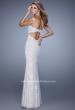Picture of: Jersey Prom Dress with Lace Tulle Overlay and Open Back in White, Style: 21514, Main Picture