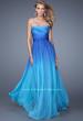 Picture of: Sexy Ombre Print Chiffon Prom Gown with High Waist in Blue, Style: 21515, Main Picture