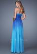 Picture of: Sexy Ombre Print Chiffon Prom Gown with High Waist in Blue, Style: 21515, Back Picture