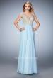 Picture of: Elegant Dress with Beads, Pearls, and Rhinestones in Blue, Style: 21516, Detail Picture 1
