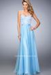 Picture of: Chiffon Prom Dress with Double Strap Back and Lace in Blue, Style: 21545, Main Picture