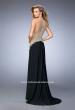 Picture of: Jersey Dress with Illusion Bodice, Train, and Rhinestones in Black, Style: 21558, Main Picture
