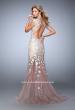Picture of: Net Mermaid Prom Dress with Lace Appliques and Train in Nude, Style: 21565, Back Picture