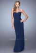 Picture of: Form Fitting Jersey Dress with Knot Detail and Ruffles in Navy, Style: 21645, Detail Picture 2