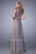 Picture of: Chiffon Dress with Criss Cross Gathered Knot Detail in Brown, Style: 21661, Back Picture